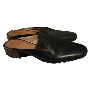 Madewell Black Leather Slip on Shoes Sz 9
